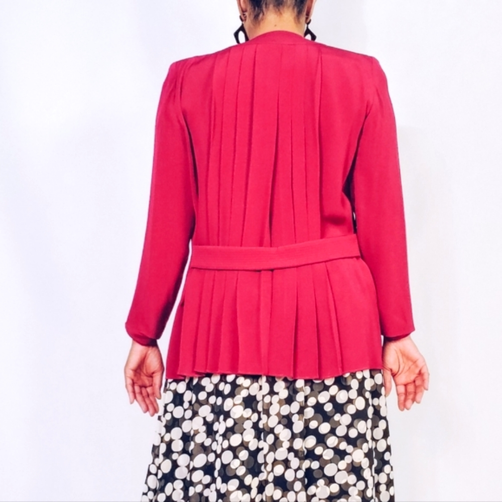Pleated Open Jacket - Picture 3 of 7